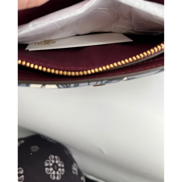 Tory Burch Kira Chevron Chain Wallet Floral Print Leather Crossbody Bag Small - Picture 14 of 16